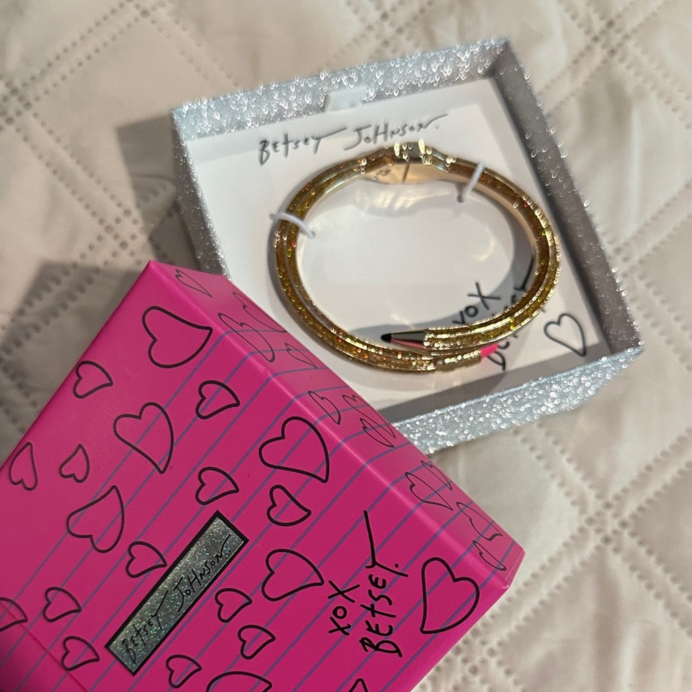 Betsey Johnson Glittering Gold Pencil Bracelet